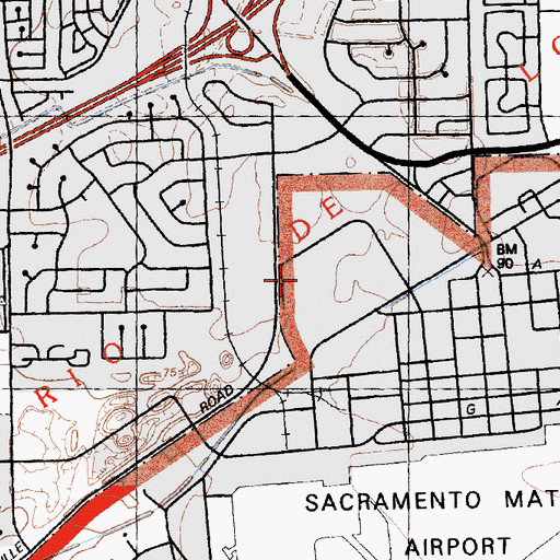 Topographic Map of California State Office of Emergency Services, CA