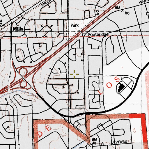 Topographic Map of Cordova Villa Center, CA