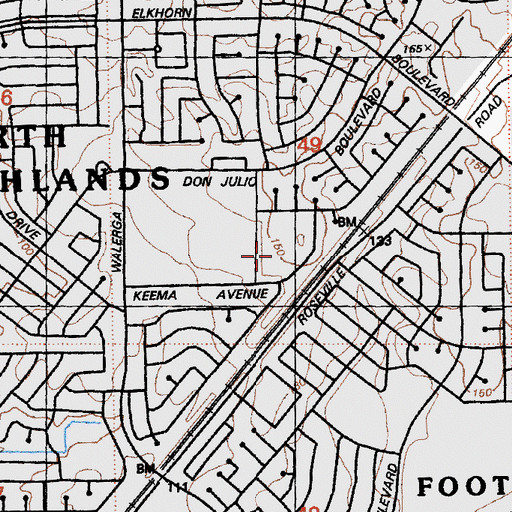 Topographic Map of Eastside Charter School, CA