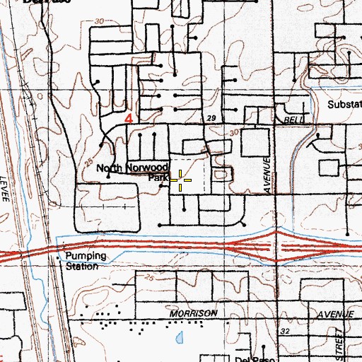 Topographic Map of Glenwood Elementary School, CA