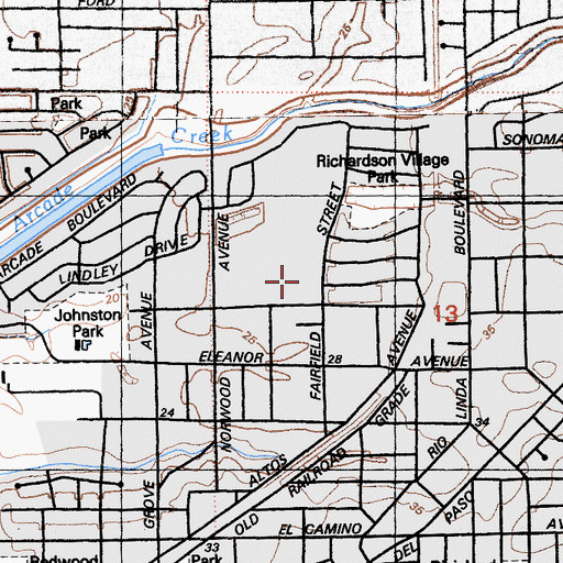 Topographic Map of Grant Community Outreach Academy, CA