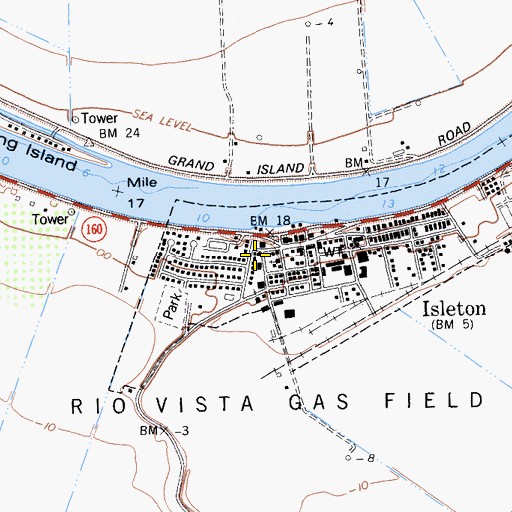 Topographic Map of Isleton Police Station, CA
