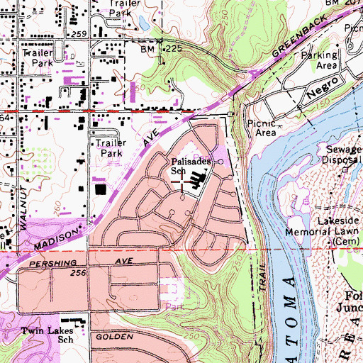 Topographic Map of La Vista Center, CA