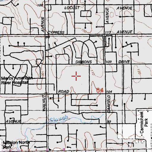 Topographic Map of Paragon School, CA