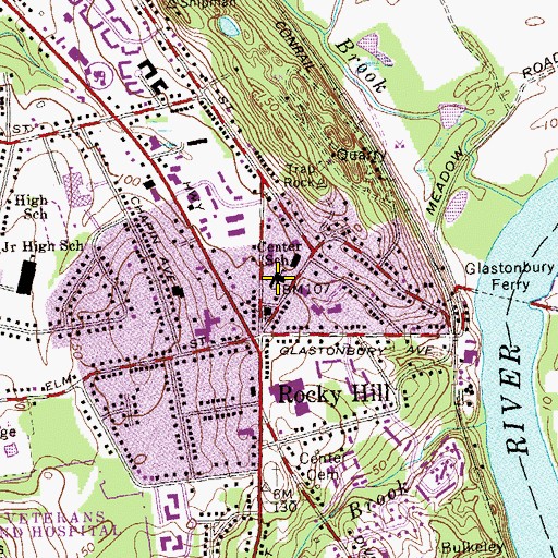 Topographic Map of Center School, CT