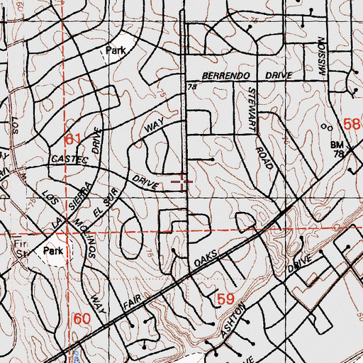 Topographic Map of River Oak Center for Children, CA
