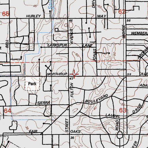 Topographic Map of Sacramento Metropolitan Fire District Station 105, CA