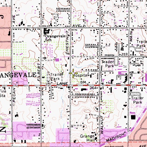 Topographic Map of Sacramento Metropolitan Fire District Station 22, CA