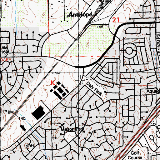 Topographic Map of Sacramento Metropolitan Fire District Station 25, CA