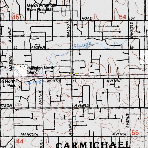 Topographic Map of Wonderland School, CA