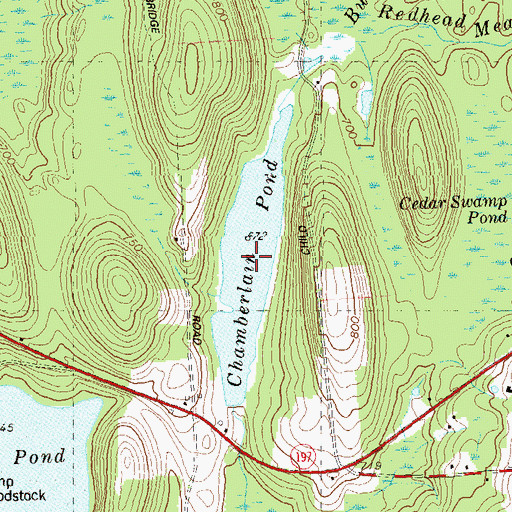 Topographic Map of Chamberlain Pond, CT