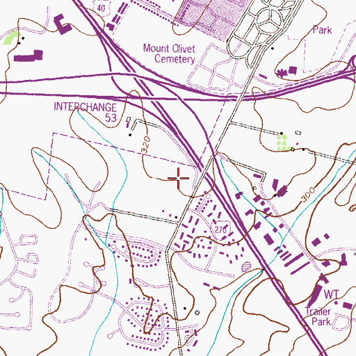 Topographic Map of Crestwood Middle School, MD