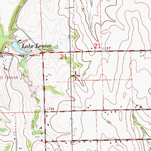 Topographic Map of Parkerfield, KS