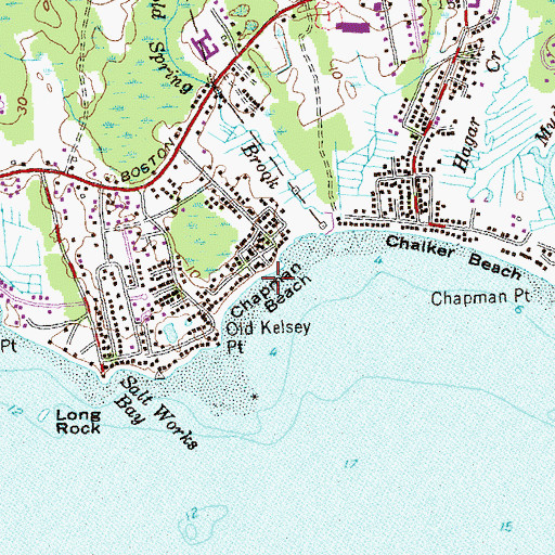 Topographic Map of Chapman Beach, CT