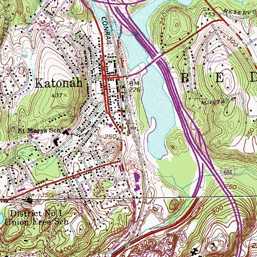 Topographic Map of Katonah Post Office, NY