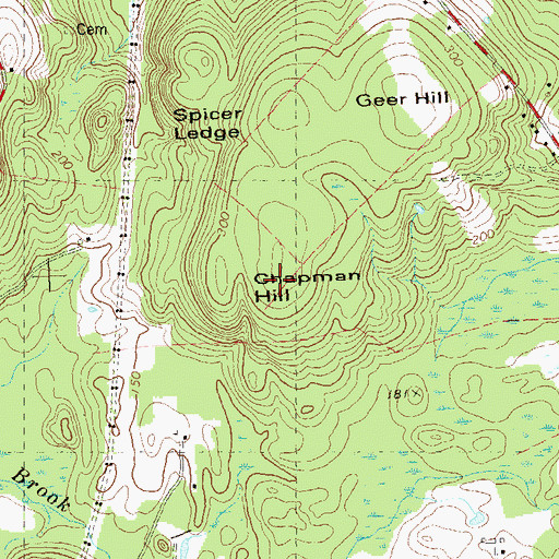 Topographic Map of Chapman Hill, CT