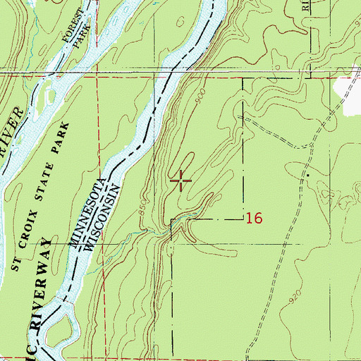 Topographic Map of Brant Brook Pines State Natural Area, WI