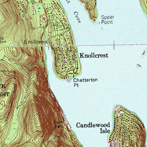 Topographic Map of Chatterton Point, CT