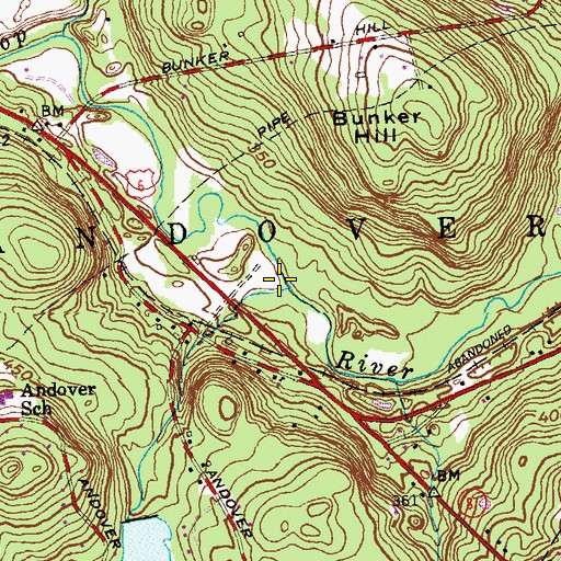 Topographic Map of Cheney Brook, CT