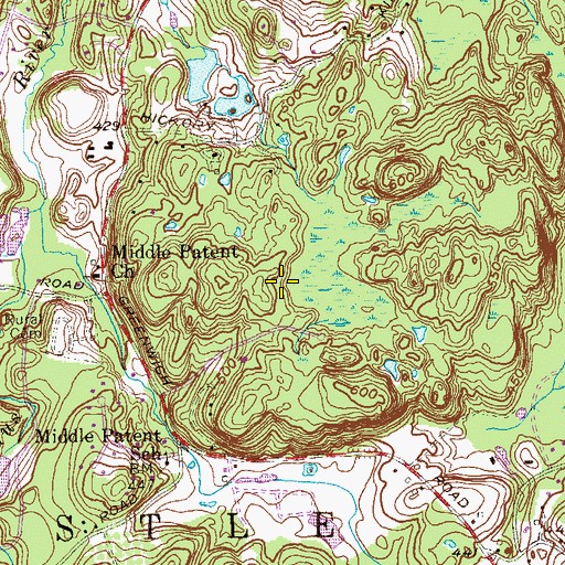 Topographic Map of Cat Rocks Park, NY