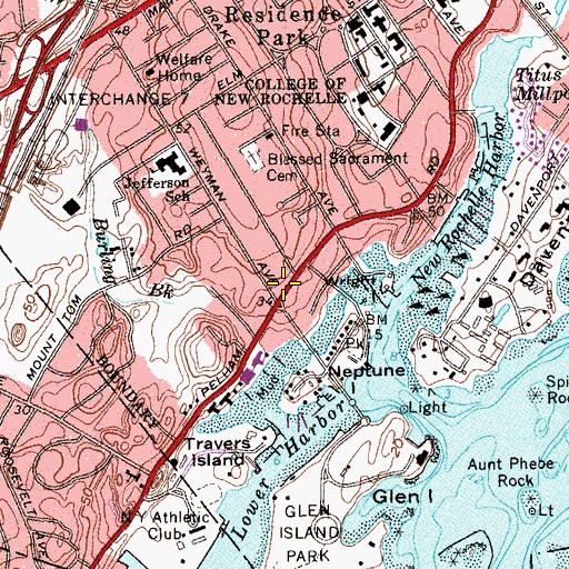 Topographic Map of Foy Park, NY