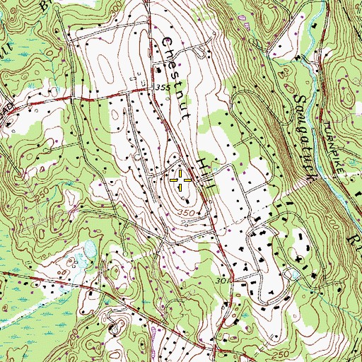 Topographic Map of Chestnut Hill, CT