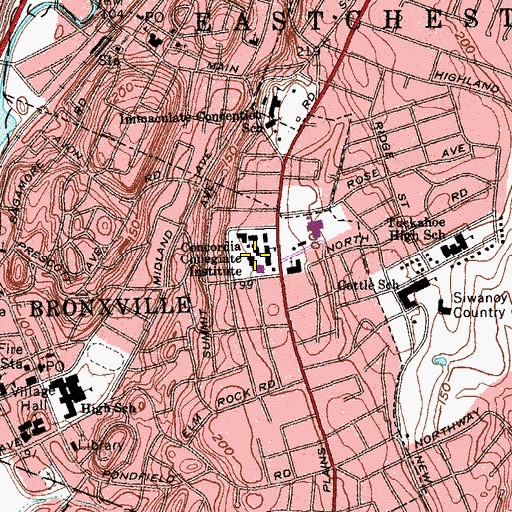Topographic Map of Brunn-Maier Hall, NY