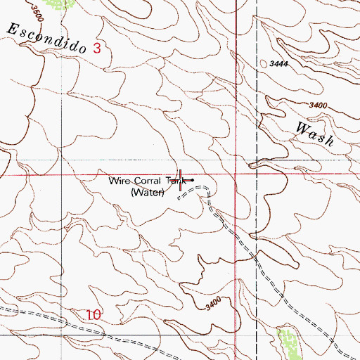 Topographic Map of Wire Corral Tank, AZ