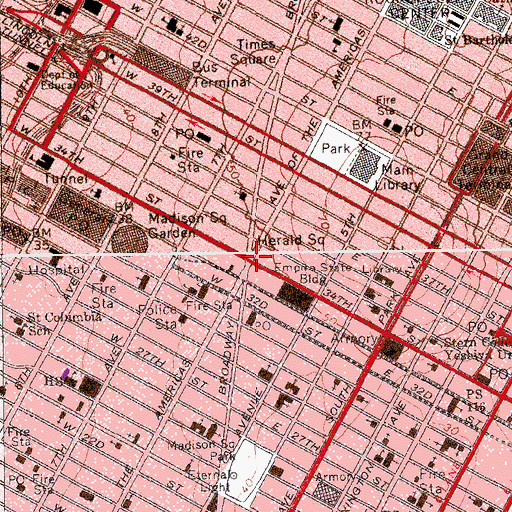 Topographic Map of Tenderloin (historical), NY