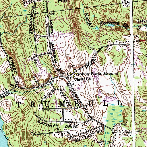 Topographic Map of Christ Church, CT
