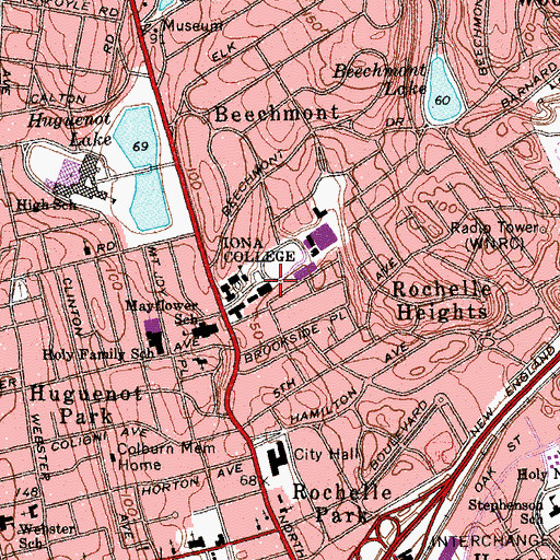 Topographic Map of Spellman Hall, NY