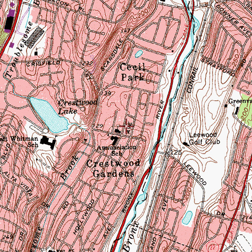 Topographic Map of Annunciation Church, NY