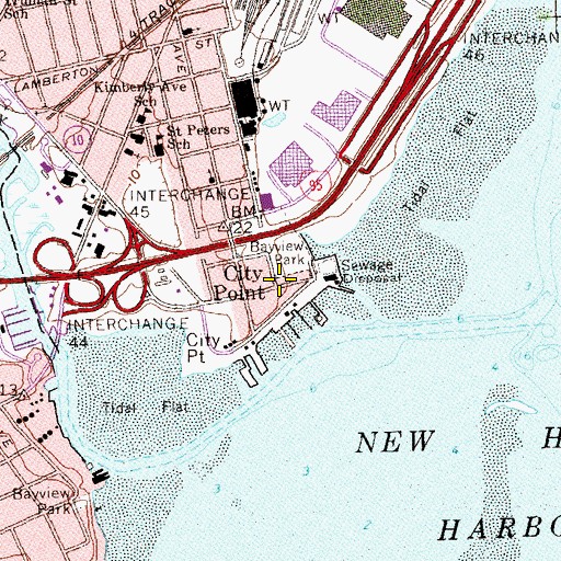 Topographic Map of City Point, CT