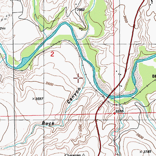 Topographic Map of Buck Canyon, AZ