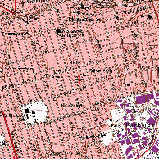 Topographic Map of Emanuel Pentecostal Faith Temple, NY