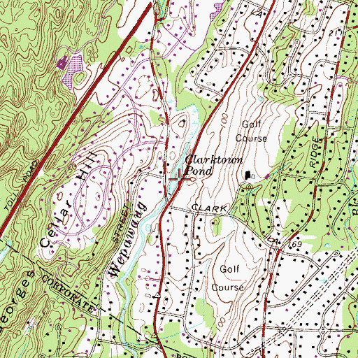 Topographic Map of Clarktown Pond, CT