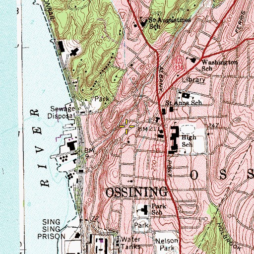 Topographic Map of Ossining Fire Department Steamer Company 1, NY