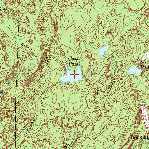 Topographic Map of Coan Pond, CT