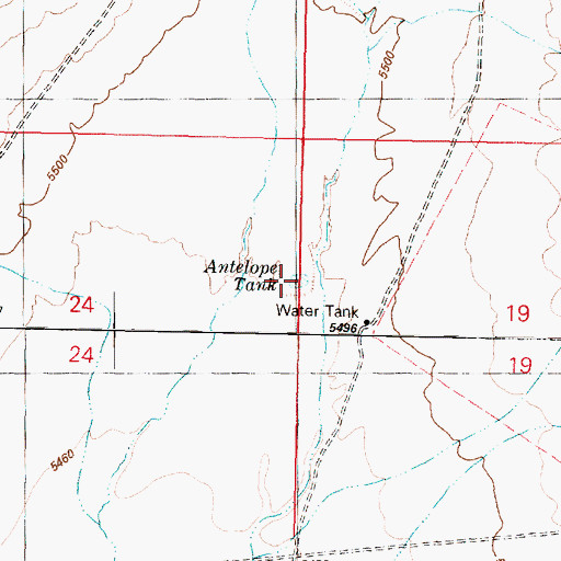 Topographic Map of Antelope Tank, AZ