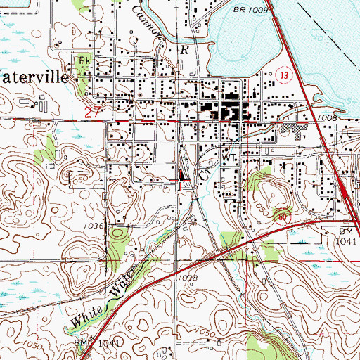 Topographic Map of Waterville (historical), MN
