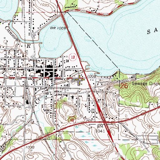 Topographic Map of Waterville High School, MN