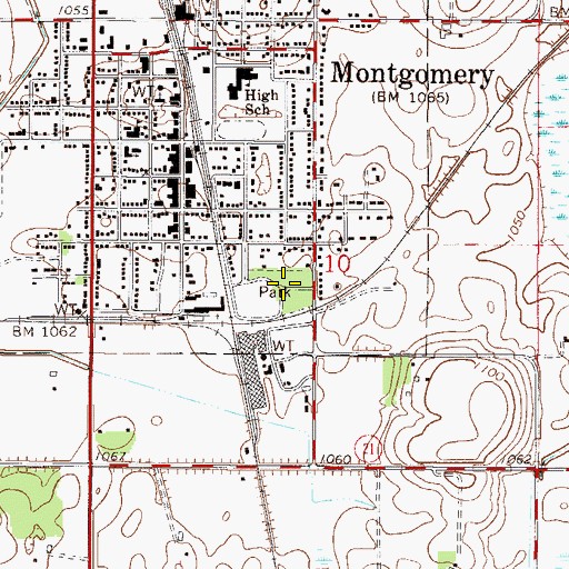 Topographic Map of Memorial Park, MN