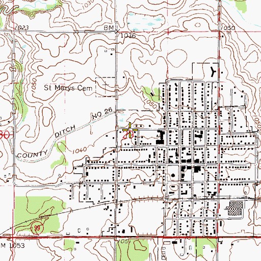 Topographic Map of Le Center Elementary School, MN