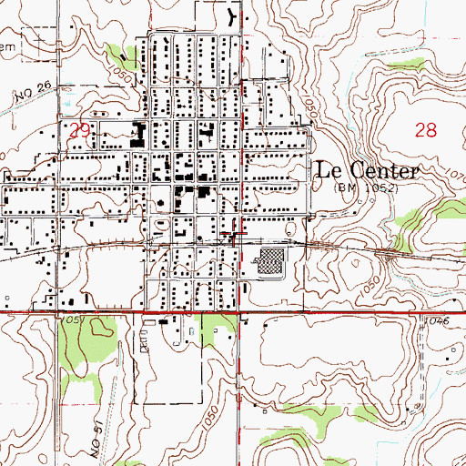 Topographic Map of Le Center (historical), MN