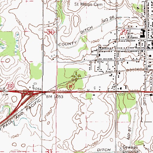 Topographic Map of Centennial Park, MN
