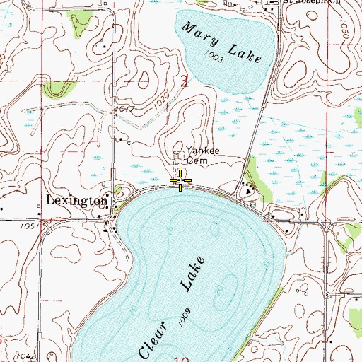 Topographic Map of Hide-A-Way Campgrounds, MN