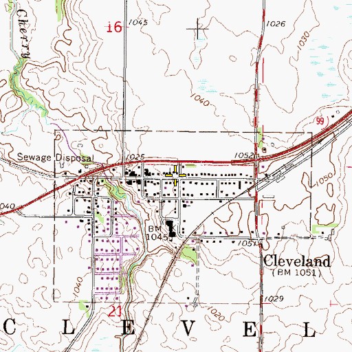 Topographic Map of Church of Christ, MN