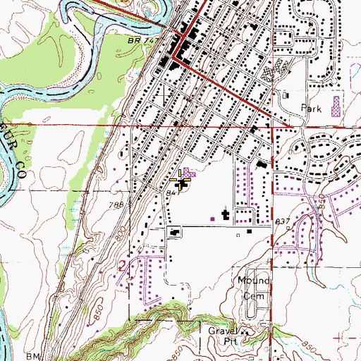 Topographic Map of Minnesota Valley Health Center, MN