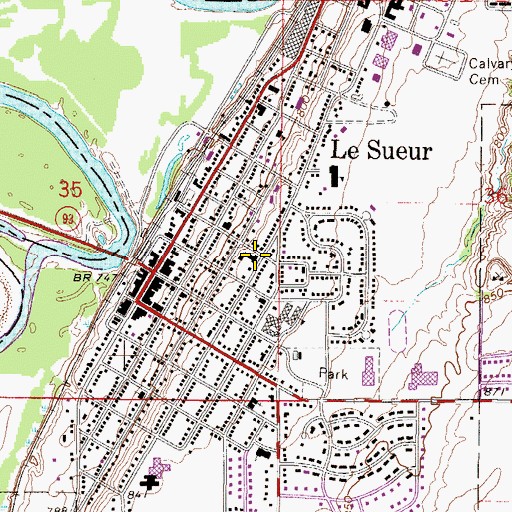 Topographic Map of Saint Anne's Church, MN