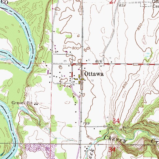 Topographic Map of Ottowa, MN